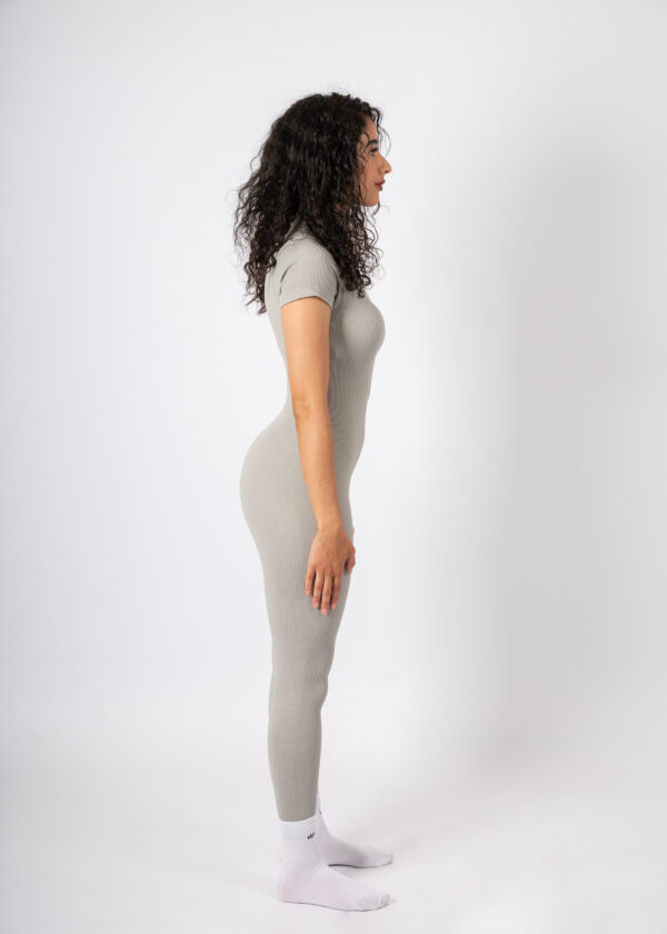 Ribbed Zip Workout Jumpsuit