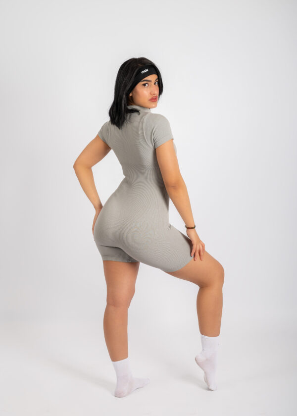Ribbed Zip Workout Jumpsuit