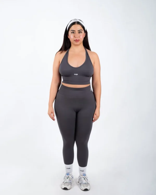 Seamless halter bra and leggings set by Chai Nest
