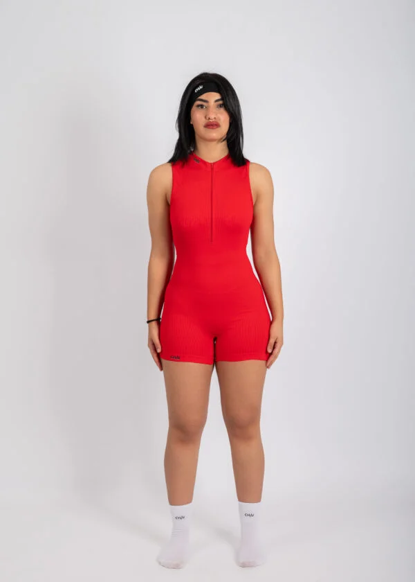 Red Zip Jumpsuit