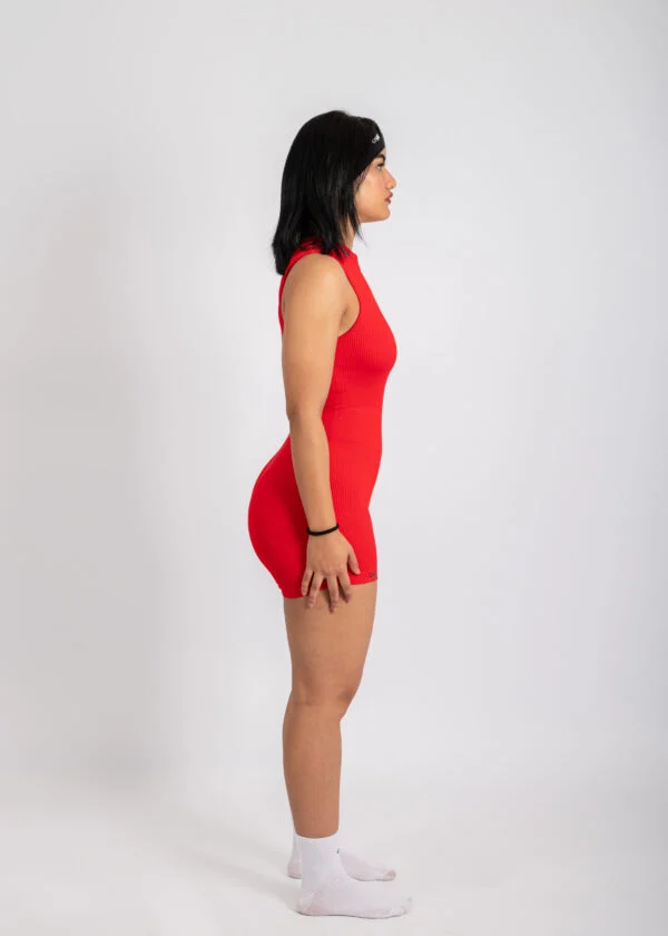 Red Zip Jumpsuit
