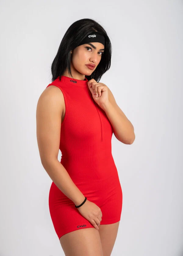 Red Zip Jumpsuit