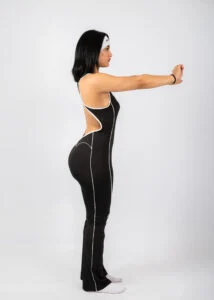 Black Sculpt Jumpsuit – Open Back & Waist Detail